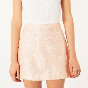 Topshop Shimmery Pink Floral Organza Mini Skirt